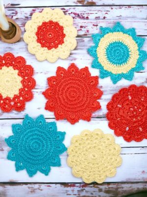 Beautiful Colorful Doilies Cloth Lace Crochet Yarn For Montessori Flower arrangement